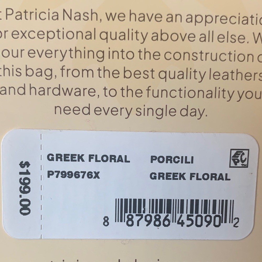 Patricia Nash Teal Blue Floral Leather Top-Handle  Crossbody  NWT - Picture 11 of 12